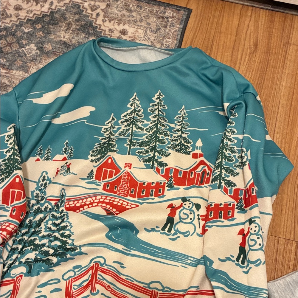 Winter Wonderland Graphic Sweatshirt - Teal